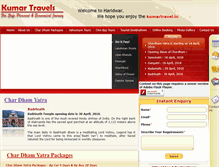 Tablet Screenshot of kumartravel.in